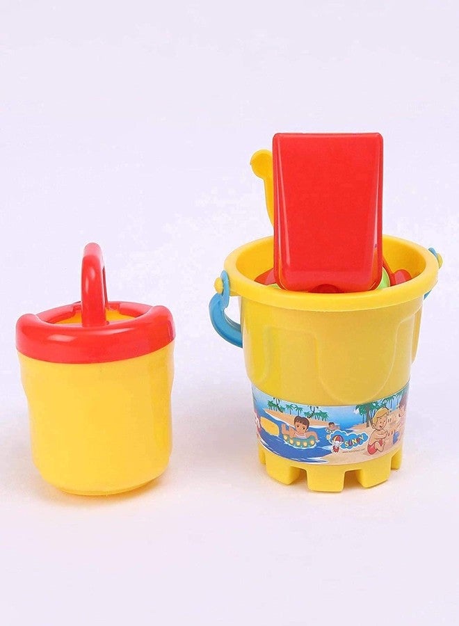 Bluebell 7 pc Beach Toys Set For Kids, Indian Made Mold Castle Toys Comfort Material Sandpit Bucket,Animal, Mould, Beach Shovel Spade Etc Tool Kit, Beach Art Development Learning Toys - Image 3